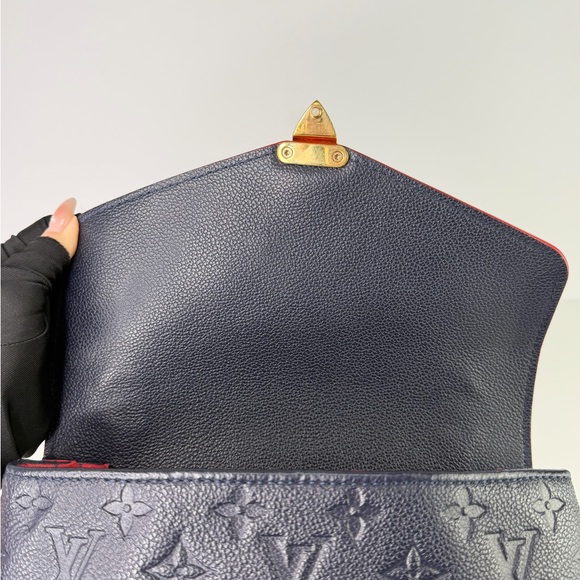 AUTHENTIC Louis Vuitton LV Pochette Metis Marine Rouge Navy Leather - Picture 13 of 16